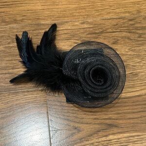 Black Feather Rosette Hair Clip - Women's Hair Accessory